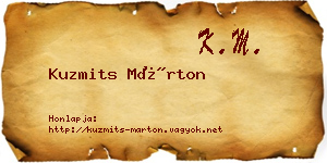 Kuzmits Márton névjegykártya
