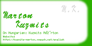 marton kuzmits business card